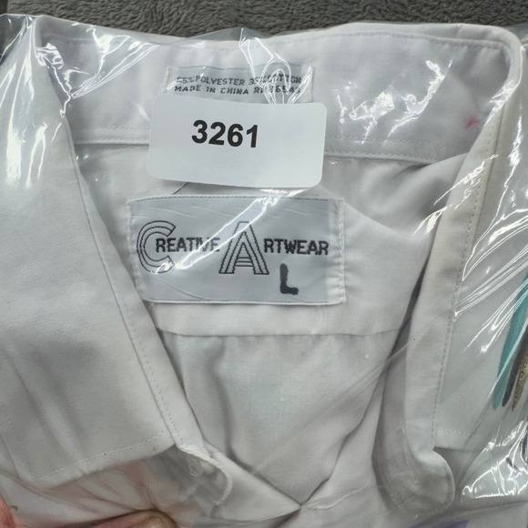 Creative Artwear L White Long Sleeve Button Up Shirt Cactus Sun Southwest Art - Picture 12 of 12